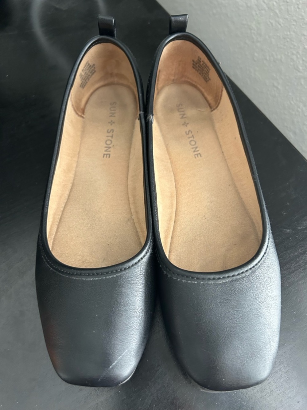 Sun + Stone Black Slip-On Ballet Flats